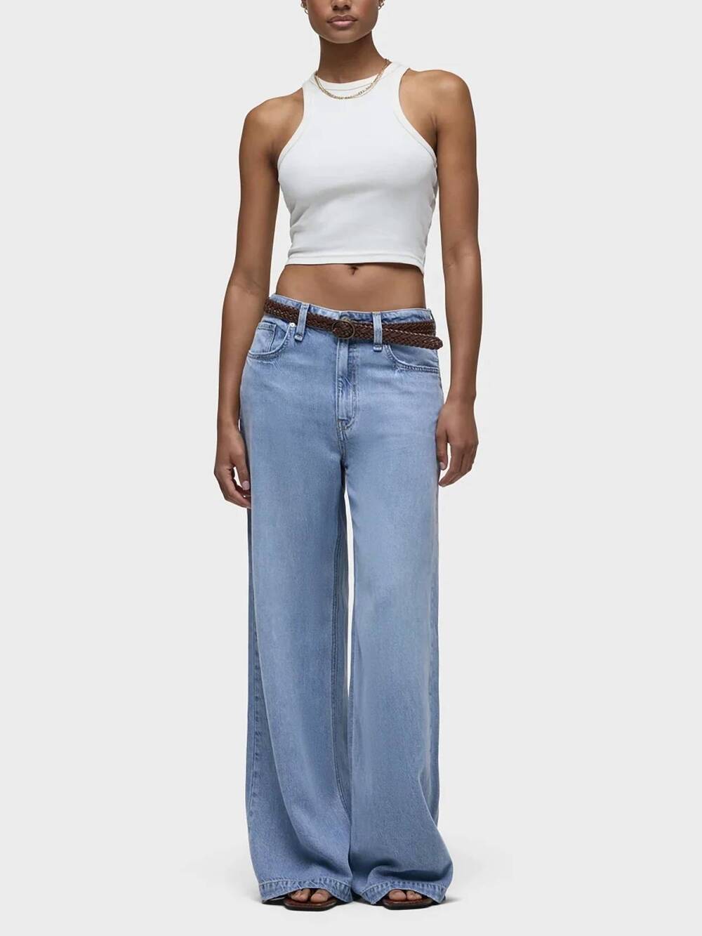 NEW HUDSON jodie lightweight loose fit wide leg jeans in dreamscape
